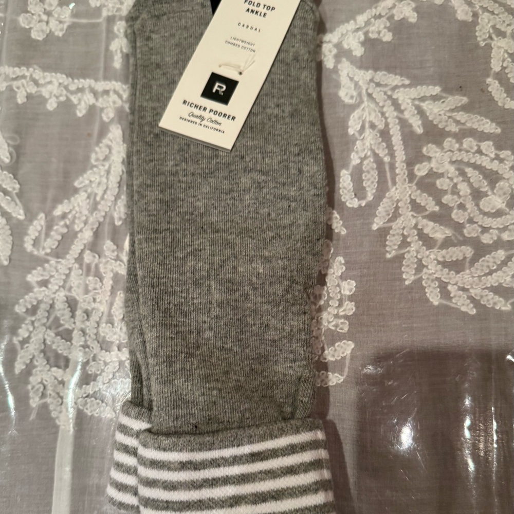 NWT RICHER POORER Women’s Grey Fold Top Socks